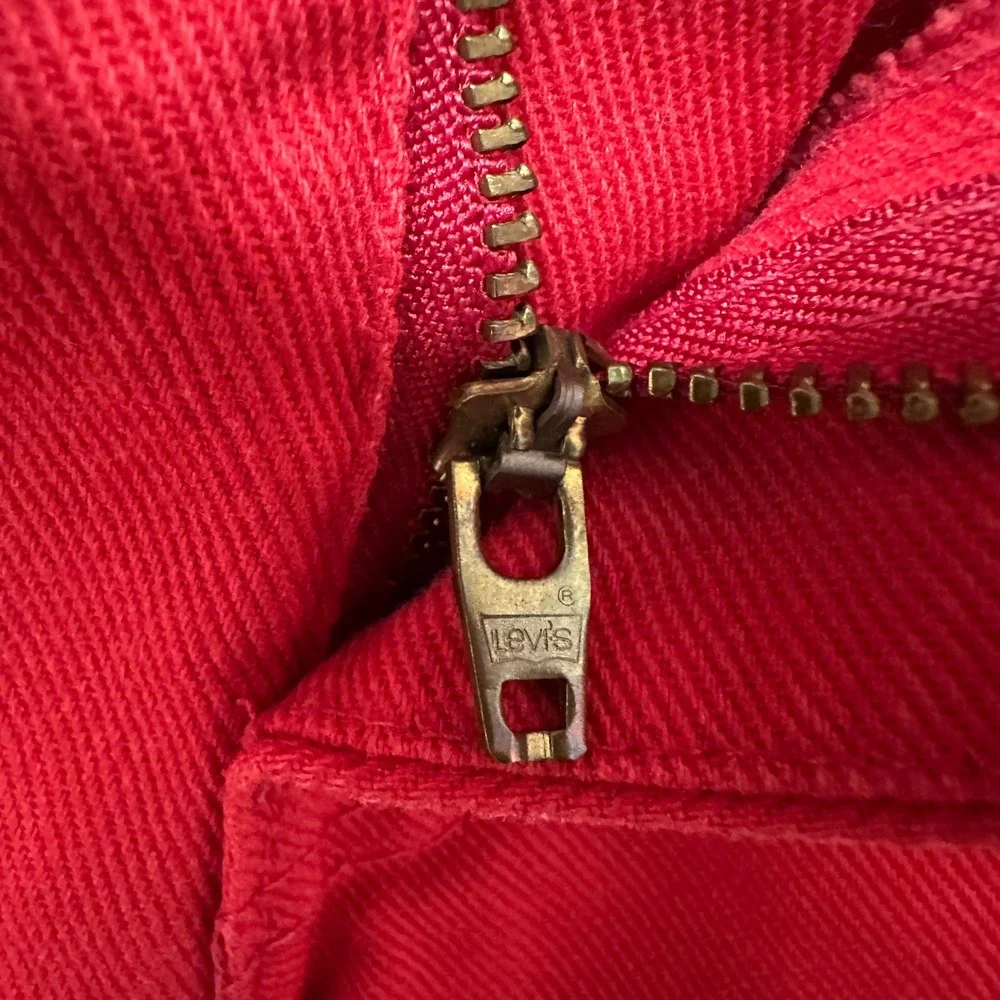 Vintage Levis Red Straight Leg High Rise Pants Made in USA White Tab W28 L32
